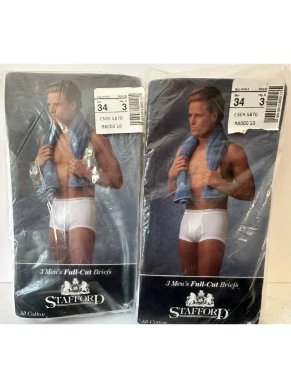 5 VTG NOS men 34 Full Cut Briefs underwear Stafford Penney's tighty whities READ